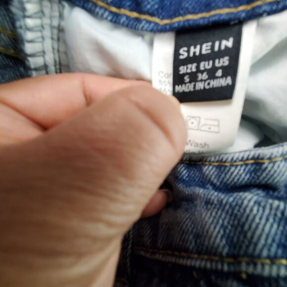 Shein Ripped Blue Jeans Size 4 - Picture 4 of 6
